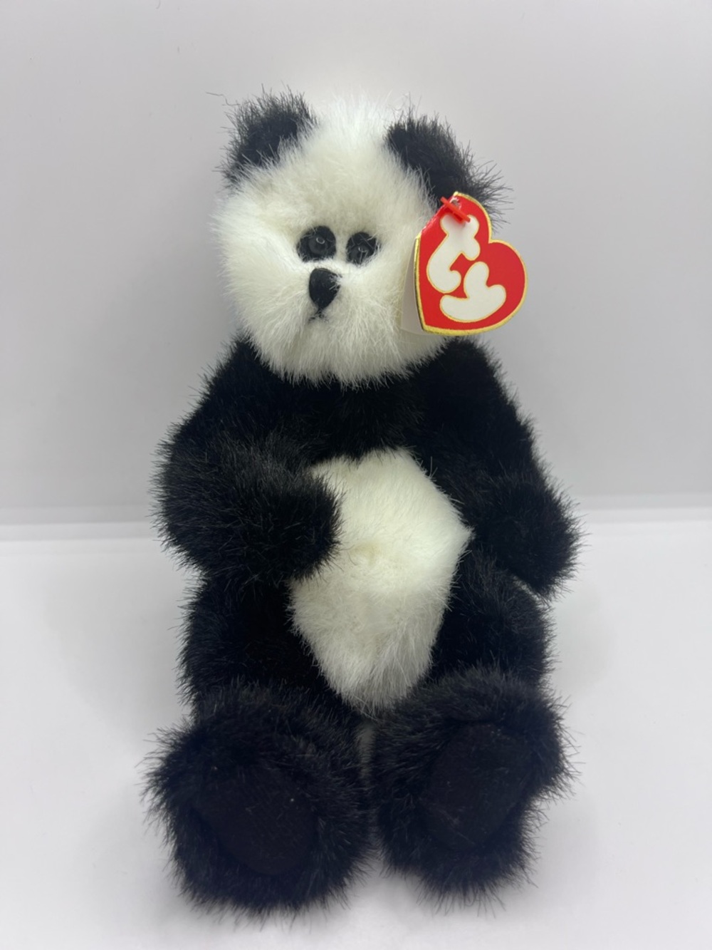 Vintage 1993 Ty Attic Treasures Beanie Baby Checkers the Panda Bear Plush